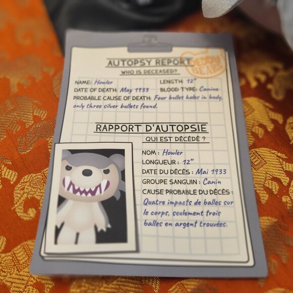 Super Rare "Howler" the Werewolf Deddy Bear w/ Body Bag - NWT - Picture 4 of 6